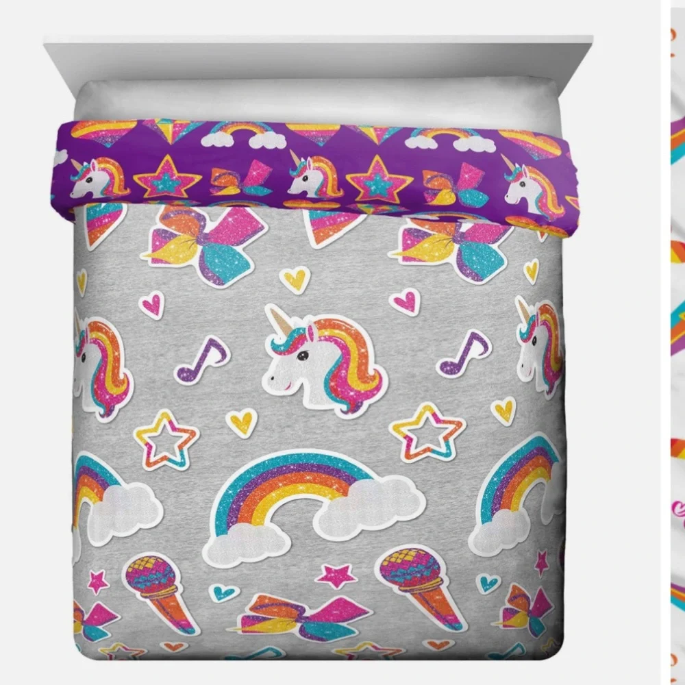 Jojo Siwa Rainbow Sparkle Queen Comforter Set